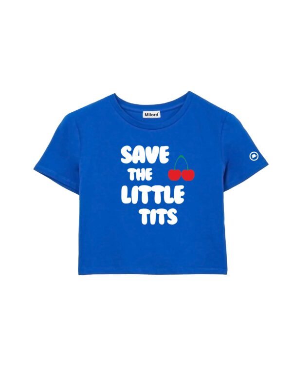 T-shirt crop SAVE LITTLE TITS