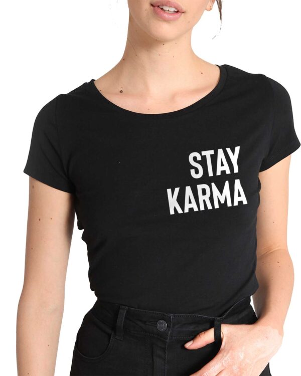 T-shirt donna STAY KARMA (black)