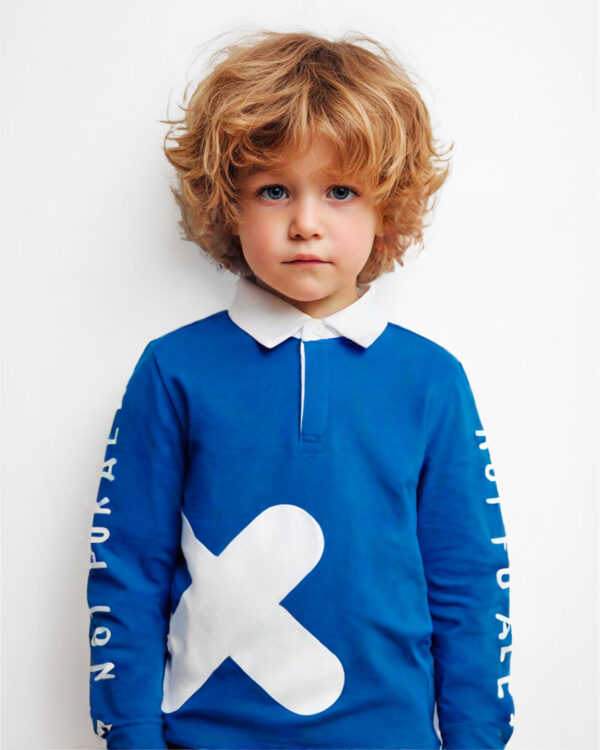 Polo manica lunga NFA X (blu)