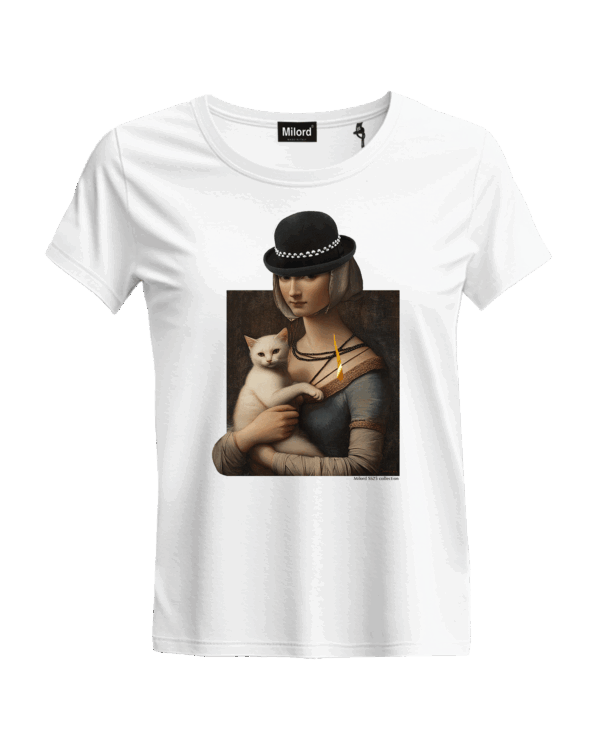 T-shirt DAMA CON GATTO (slim)