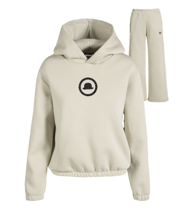 Tuta donna LOGO GLITTER (avorio)